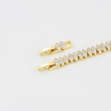 Load image into Gallery viewer, 14 K Gold Plated elegant tennis bracelet with white zirconia
