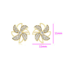 Load image into Gallery viewer, 14 K Gold Plated lucky earrings with white zirconia
