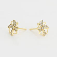Charger l&#39;image dans la galerie, 14 K Gold Plated lucky earrings with white zirconia
