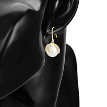 Load image into Gallery viewer, 14 K Gold Plated fashion pearl earrings with white zirconia
