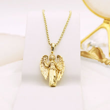 Load image into Gallery viewer, 14 K Gold Plated Angel pendant
