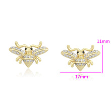 Charger l&#39;image dans la galerie, gold_plated_queen_bee_earrings_zirconia
