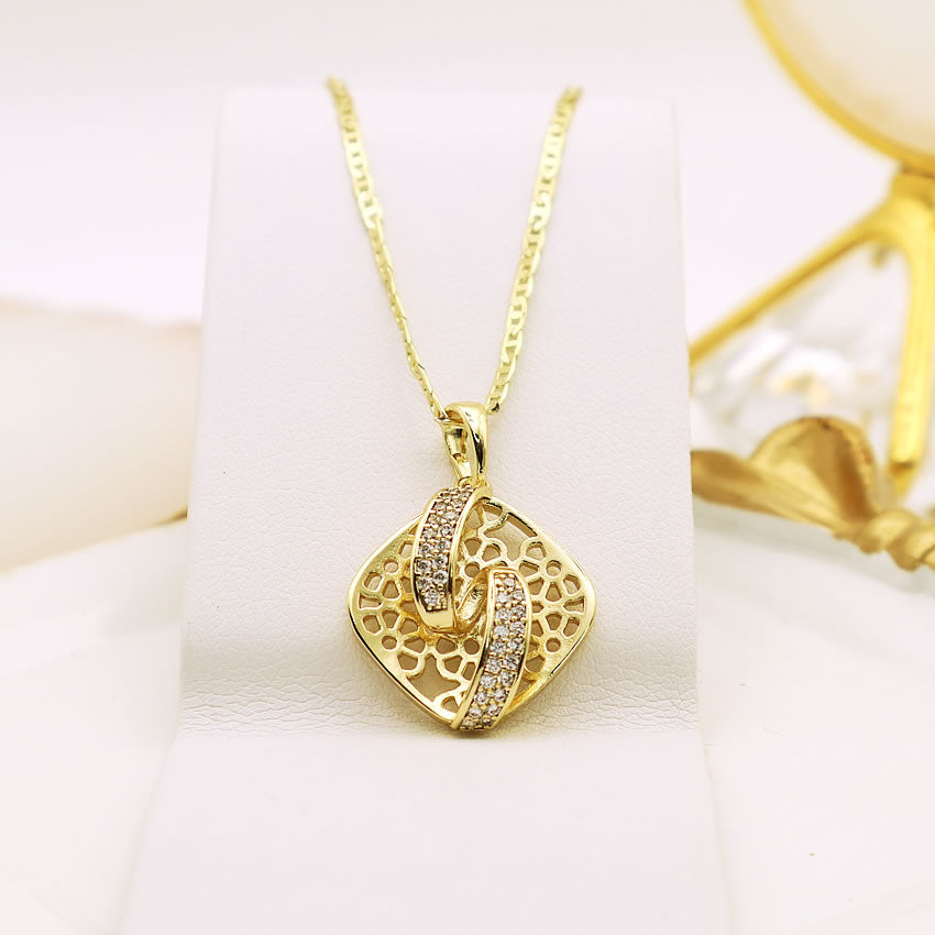 14 K Gold Plated pendant with white zirconia