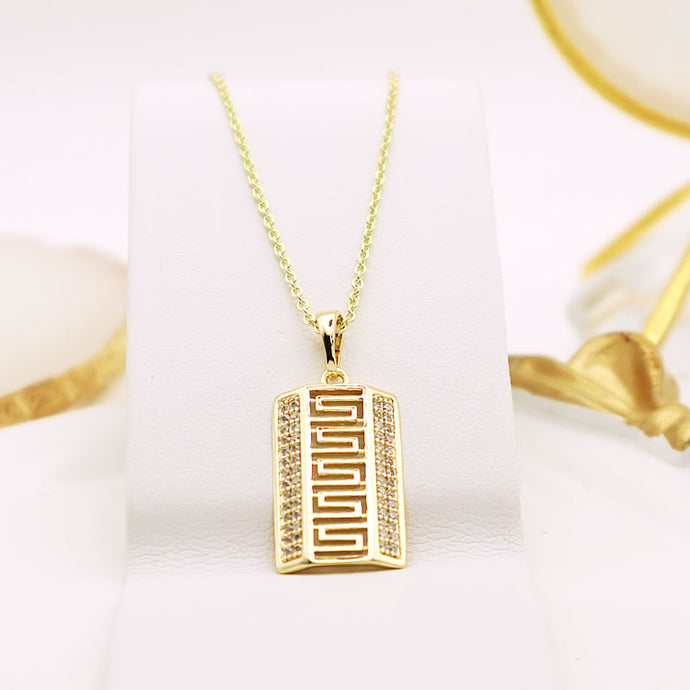 14 K Gold Plated pendant with white zirconia