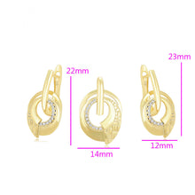 Load image into Gallery viewer, 14 K Gold Plated pendant and earrings set with white zirconia
