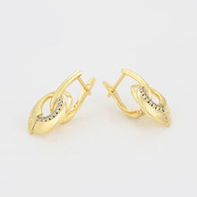 Load image into Gallery viewer, 14 K Gold Plated pendant and earrings set with white zirconia
