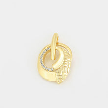 Load image into Gallery viewer, 14 K Gold Plated pendant and earrings set with white zirconia
