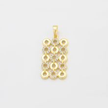 Load image into Gallery viewer, 14 K Gold Plated pendant and earrings set with white zirconia
