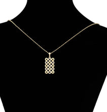 Load image into Gallery viewer, 14 K Gold Plated pendant and earrings set with white zirconia
