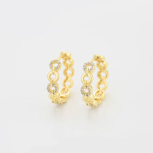 Load image into Gallery viewer, 14 K Gold Plated pendant and earrings set with white zirconia
