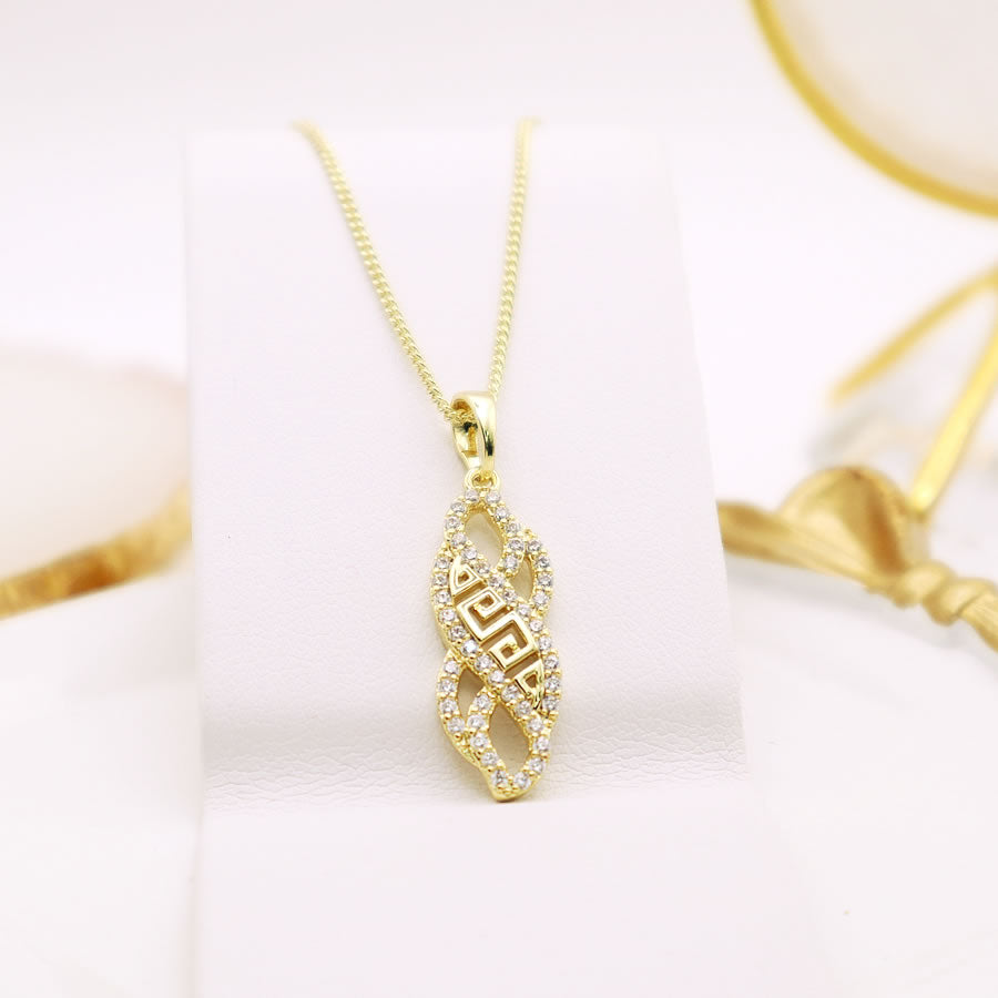 14 K Gold Plated pendant with white zirconia