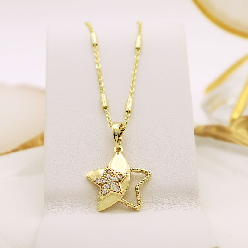 14 K Gold Plated star pendant with white zirconia